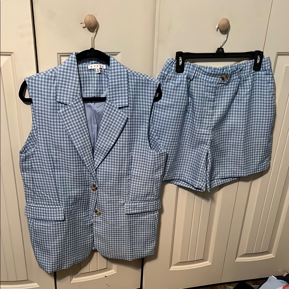 HYFVE Blue Seersucker Vest Suit